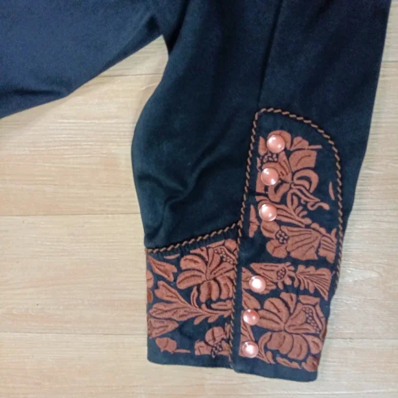 SOLD Scully Men's Embroidered Gunfighter Long Sleeve Snap Western Shirt Sz XXL - Picture 7 of 11